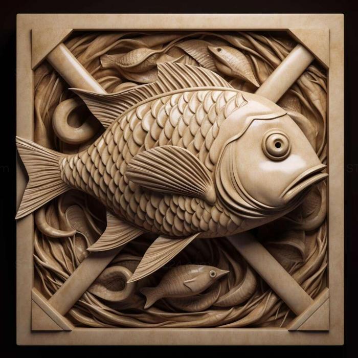 Nature and animals (st Pearl fish 4, NATURE_2716) 3D models for cnc